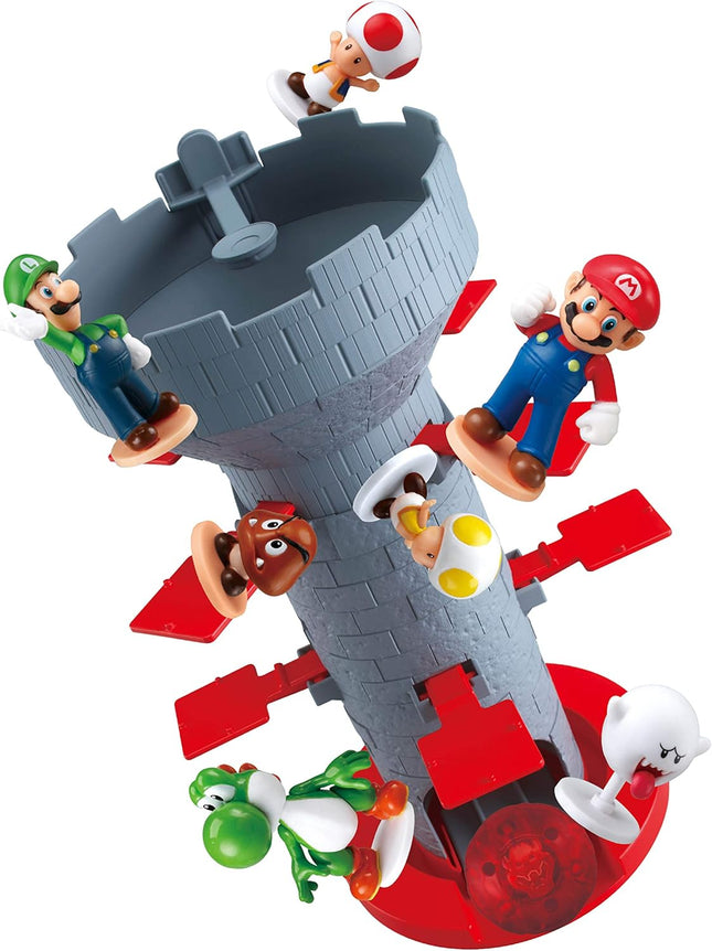 Epoch Games Super Mario Blow Up! Shaky Tower Balancing Game - Tabletop Skill and