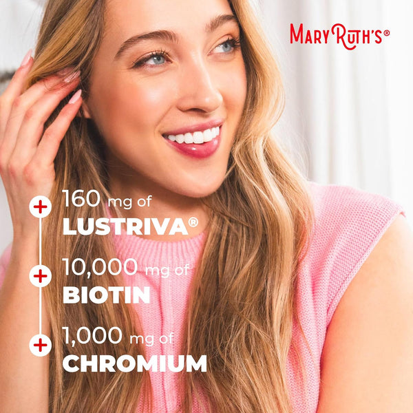 Maryruth'S Liquid Multivitamin + Hair Growth | Biotin 10000Mcg | Lustriva Hair Growth Supplement | Clinically Tested in Women for Thicker Hair &