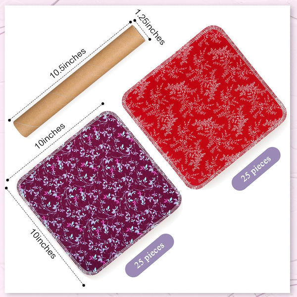 Redbaker 50 Pcs Reusable Paper Towels Paperless Reusable Cotton Cloths Toilet Absorbent Washable Paper Towels with Roll Kitchen Dishcloth for