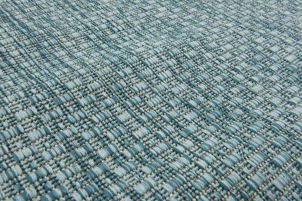 Unique Loom Collection Casual Transitional Solid Heathered Indoor/Outdoor Flatweave Area Rug (2' X 6' 1" Runner, Aquamarine/Ivory)