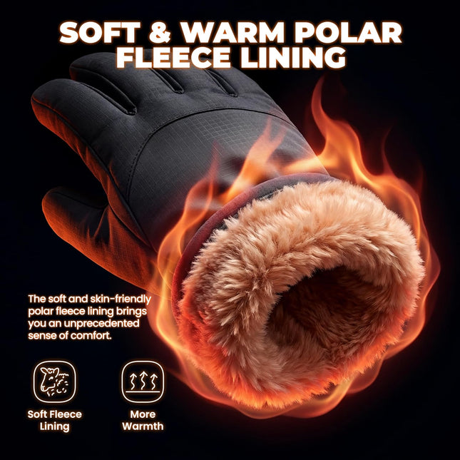 Rivmount Winter Waterproof Ski Snow Warm Gloves for Women Men, Windproof Cold We