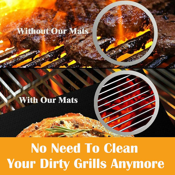 Dailyart Grill Mats for Outdoor Grill, Grill Mats Non Stick Set of 5 BBQ Grill Mat Baking Mats Teflon BBQ Grilling Accessories Reusable,Works on