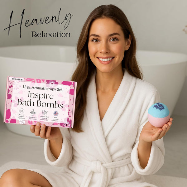Evolutionusa Inspire Bath Bombs for Women, 12 Gorgerous Flower Bath Bombs Topped with Dried Flowers, Luxurious Mother'S Day Gift Set, Brithday