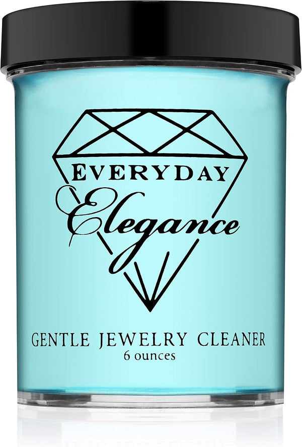 Everyday Elegance Gentle Cleaner Liquid Solution for Fine & Fashion Jewelry | Gold, Silver, Pearl & Porous Stone Cleaning | 6 Ounce Jar