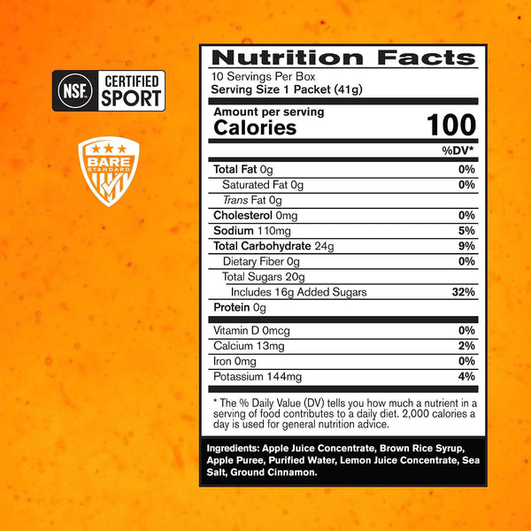 BARE PERFORMANCE NUTRITION, BPN Go Gel Endurance, 24g of Carbohydrates & 100 Calories per Pack, Vegan + Gluten Free Running Gel, 10 Single-Serving