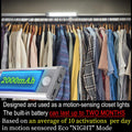 Rechargeable 2 Pack Bright 40LED Motion Sensor Activated Night Light for Closet, Kitchen Counter, Battery Operated under Cabinet Light, Cordless