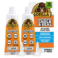 Gorilla 100% Silicone Caulk, Waterproof Sealant, 2.8oz Squeeze Tube (Pack of 2) – White -10 Year Mold Resistant Kitchen, Window, Bath, Marine,