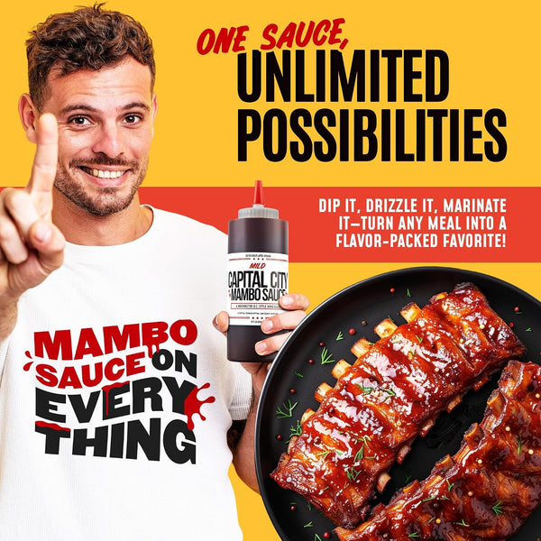 Capital City Mambo Sauce Sweet Hot & Mild Variety Pack, Washington DC Wing Sauces, Perfect Condiment for Wings Chicken Pork Beef Seafood Burgers