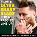 The Beard Club Beard Care Kit & Mens Grooming Kit - Essentials for a Healthier Looking, Stylish Facial Hair - Straight Edge Razor, Shampoo, Cedar