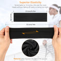 DiyJibb Headbands for Women, Stretchy Non Slip Soft Cotton Cloth Hair Bands for Sports, Workout, Yoga and Running, 7pcs Black, white, light grey