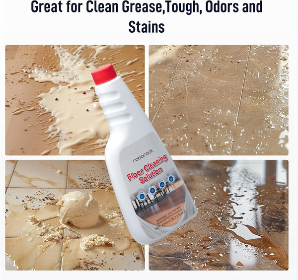 Roborock Official Floor Cleaning Solution, Floor Cleaner for Hardwood Tile Hardfloor, Compatible Robot Vacuums with Mopping and Wet Dry Vacuum,