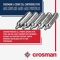 Crosman Powerlet CO2 Cartridges for Air Rifles, Air Pistols & Paintball - Snug Fit, Leak-Free Seal, Durable Metal Construction - Made in USA,