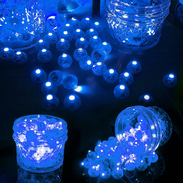 Aogist 50pcs Blue Balloon Lights,Long Standby Time Waterproof Mini Light,Battery Powered,Round LED Ball Lamp for Latex Balloon Paper Lantern Party