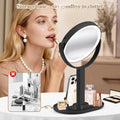 Makeup Mirror with Lights, Double Sided 1X/20X Magnifying Mirror with Light, Rechargeable 3 Color Lights and Adjustable Brightness, 360ÃÂ° Rotation