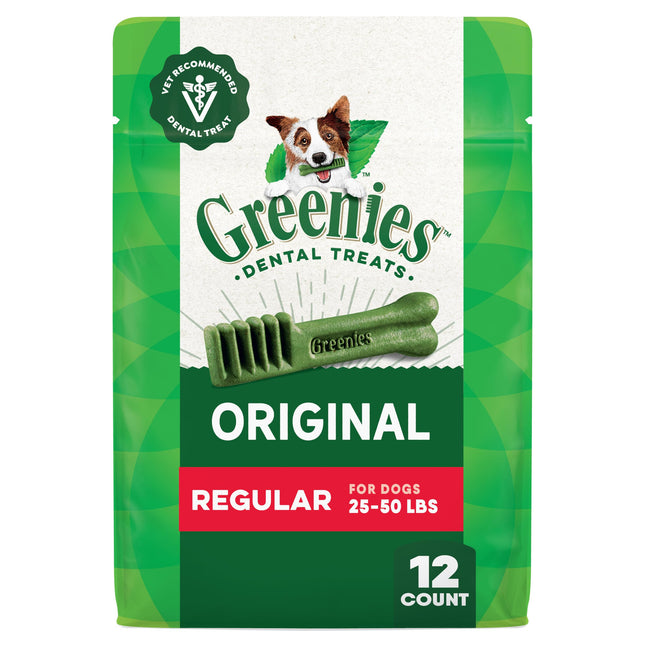Greenies Original Regular Natural Dental Care Dog Treats, 12 Oz. Pouch (12 Treat