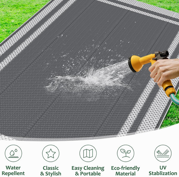 HappyTrends,Outdoor Rug,Patio Rug,Reversible Portable Outdoor Plastic Straw Rug,Camping Rugs for Outside RV,Large Waterproof Area Rugs for