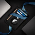 Slim Minimalist Front Pocket Air Tag Wallet, RFID Blocking Card Holder Wallet with Airtag Holder Black