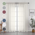 OWENIE Sheer Curtains 84 inch Length, Ivory Sheer Cutains 2 Panels Set for Bedroom/Living Room, Rod Pocket Voile Fimly Drapes, 2pcs, Each 42" W x