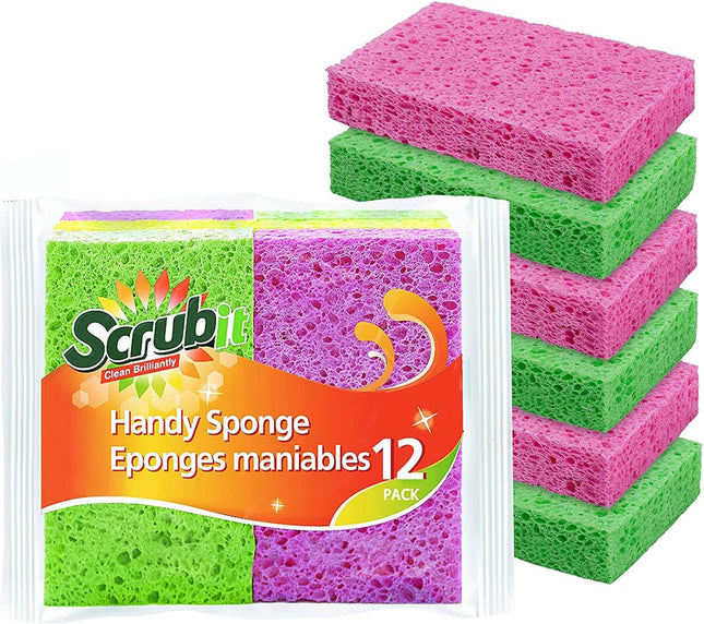 SCRUBIT Cleaning Scrub Sponges, [New Packaging] Non-Scratch Kitchen Sponges for 
