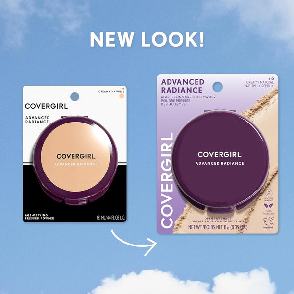 COVERGIRL Advanced Radiance Age-Defying Pressed Powder Creamy Natural, .39 oz 110 Creamy Natural 0.39 Ounce (Pack of 1)