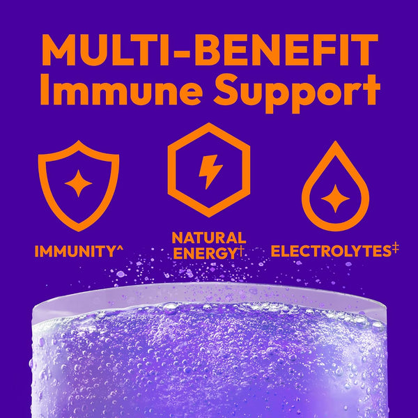Emergen-C Elderberry Fizzy Drink Mix, Elderberry Immune Support, Natural Flavors, With High Potency Vitamin C, 18 Count Elderberry 5.2 Ounce (Pack