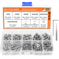 HELIFOUNER 500 Pieces M3 x 6mm /8mm /10mm /12mm /16mm /20mm, Hex Button Head Cap Metric Screws Bolts Washers Nuts Kit, 304 Stainless Steel