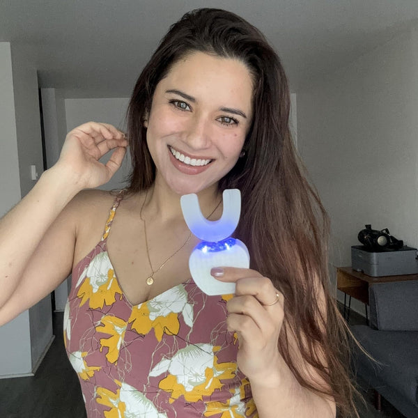 Sani White 360 Brite U Shaped Toothbrush High-Frequency Sonic Cleaner | Ortho Sparkle Sonic Glow Brush, Teeth Whitening Light, Electric Automatic