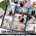 Photo Album 4x6 600 Photos, Leather Cover Extra Large Capacity Holds 600 Horizontal and Vertical 4x6 Pictures Record Valentine's Day Christmas