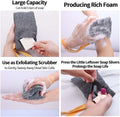 6-Pack Soap Pocket Exfoliating Soap Saver Pouch, Body Scrubber Rough Sponge Exfoliator for Bath or Shower, Gray Mesh Bar Soap Foam Lather Pouch 1