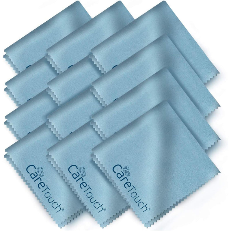 Care Touch Eyeglass Cleaning Cloth - 12 Pack of Microfiber Cleaning Cloth for Glasses, Lenses, Phones and Screens - Large, Lint-Free, Reusable and