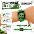 Minecraft Kids Smart Watch – Touchscreen Interactive Watch with 10 Customizable Clock Faces, Built-in Camera, Video Recorder, Alarm, Calculator,