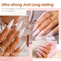 ROSALIND Poly Nail Gel Kit -14 Colors +72 Nail Art Accessories kit Clear Nude Poly Nails Gel Kit Starter Kit with Mini UV Lamp Slip Solution Basic
