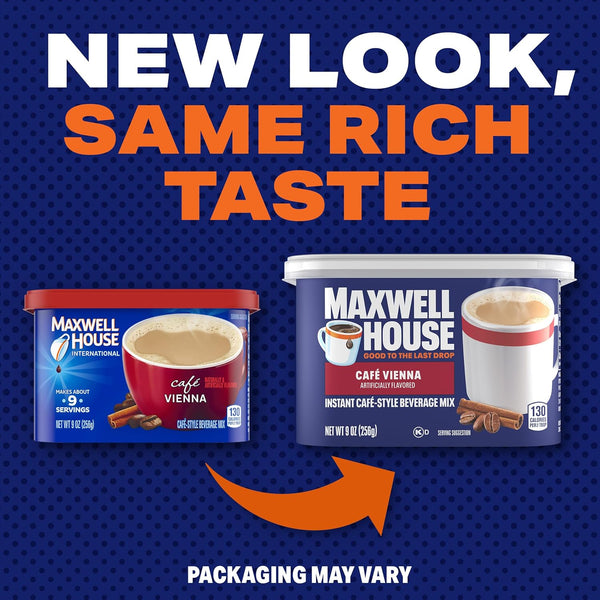 Maxwell House Instant Cafe-Style Beverage Mix, Cafe Vienna, 9 oz Cafe Vienna 9 Ounce (Pack of 1)