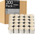 Unscented White Tealight Candles -200 Packs, 6 to 7 Hour Burn Time Smokeless Tea Light Candles, Mini Votive Paraffin Candles with Cotton Wicks for
