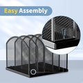 Gawerk 5-Section Vertical Desktop Organizer, 5-Section Mesh File Folder Stand Sorter for Office Home Classroom Organization Black 1 Pack 5-Section