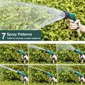 FANHAO Garden Hose Nozzle Sprayer Heavy Duty, 100% Metal Spray Nozzle High Pressure Water Hose Nozzle with 7 Patterns for Watering Garden, Washing