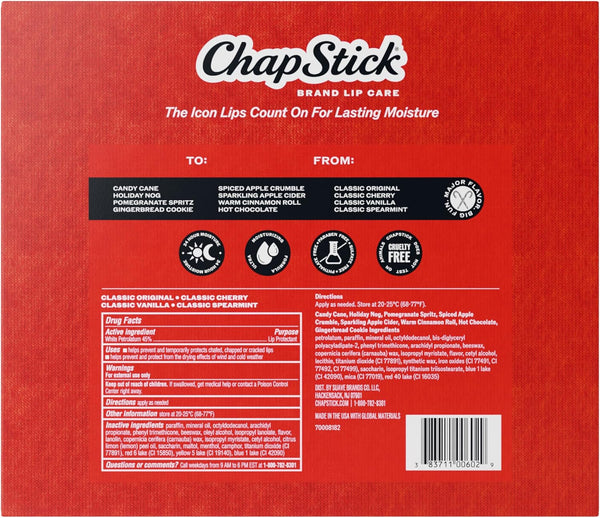 ChapStick Advent Calendar 2025 – Cozy Countdown to Christmas, Variety 12-Pack Lip Balm Gift Set, Holiday Gifts for Women, Men, Teens, Coworkers,