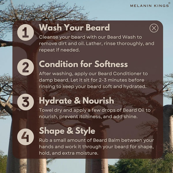 Melanin Kings Beard Oil for Black Men - Specialized Formula for Black Men - with Ancient African Ingredients - 100% Natural Ingredients - 2Fl. Oz.