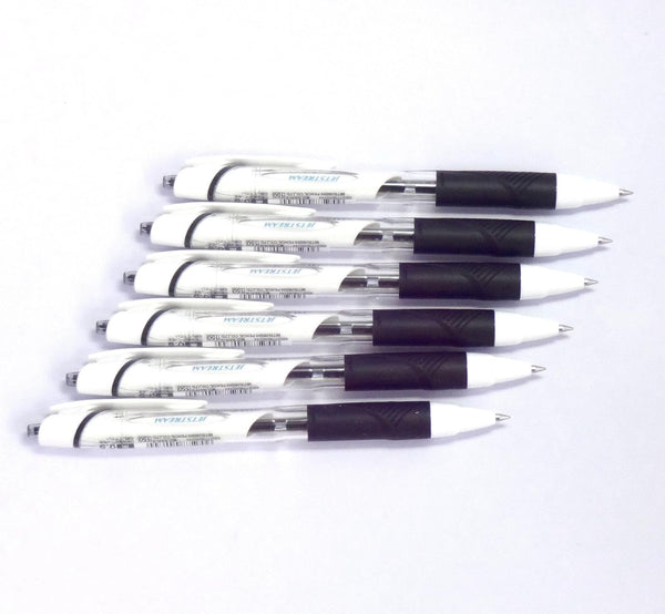 Uni Jetstream Standard Ballpoint Pen, 0.5 mm, Black Ink, White Body, 6 pens per Pack (Japan Import) [Komainu-Dou Original Package] by Uni-ball