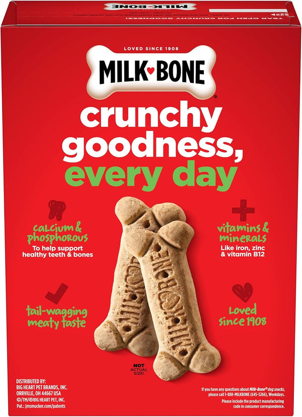 Milk-Bone Crunchy Large Dog Treats, 24 Oz. Box, Original Beef Flavor Large 24 Ounce (Pack of 1)