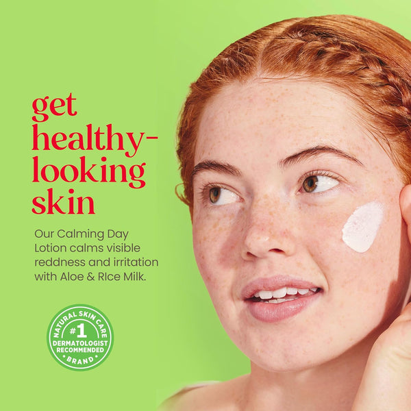 Burt'S Bees Calming Day Face Lotion with Aloe and Rice Milk, Soothing Face Lotion for Sensitive Skin, 98.9 Percent Natural Origin Skin Care, 1.8