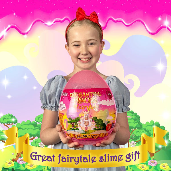 GirlZone Slime Kit - 42-Piece Apple-Scented DIY Slime Kit with Activator & Add-Ins - Princess & Mermaid Combo for Girls Ages 7+ - Heart