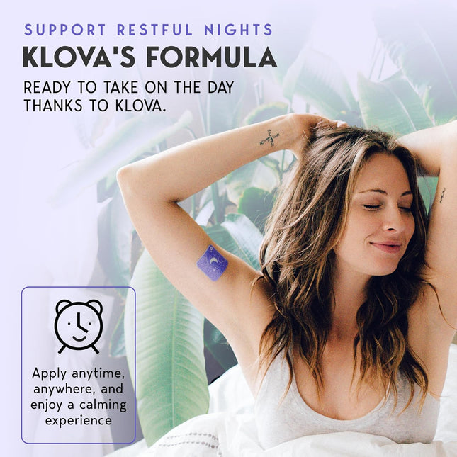 Klova Sleep Support Patches with Ashwagandha, L-Theanine, Hops, Melatonin, Valer