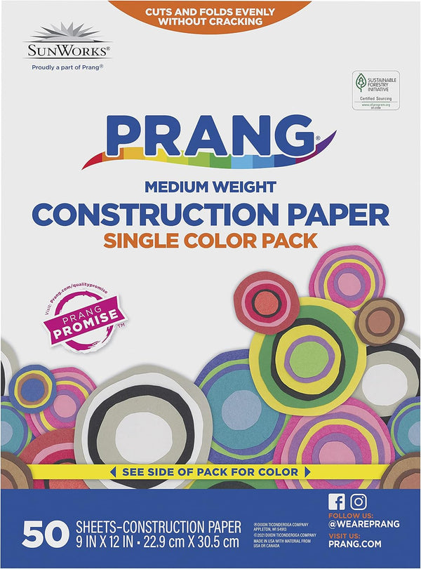 Prang (Formerly SunWorks) Construction Paper, Black, 9" x 12", 100 Sheets