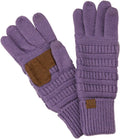 C.C Unisex Cable Knit Winter Warm Anti-Slip Touchscreen Texting Gloves One Size Violet