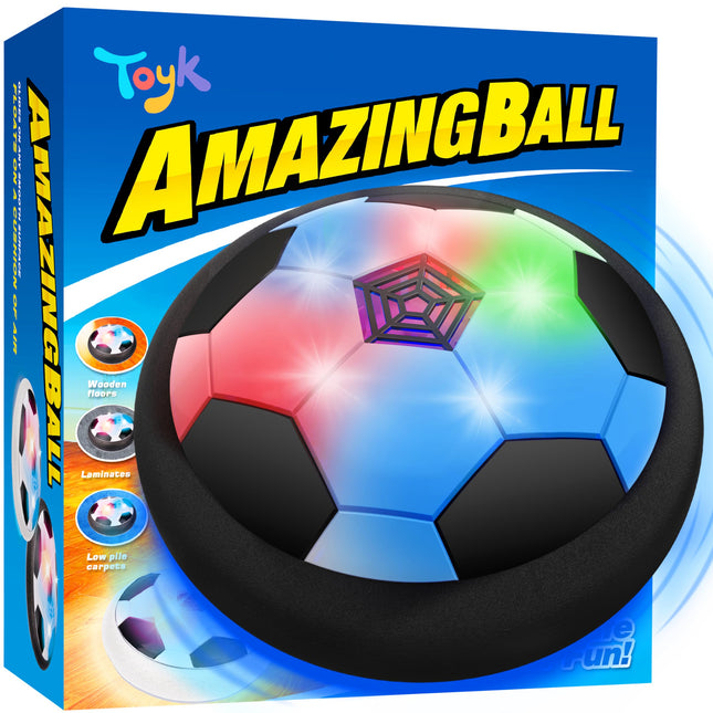 Toyk Boy Toys - LED Hover Soccer Ball - Air Power Training Ball Playing Football Indoor Outdoor Game - Birthday Gifts fo