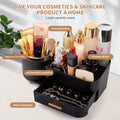 Makeup Organizer for Vanity, Cosmetic Display Case with Drawers, Fits Makeup, Skincare Products, Brushes, Lipsticks, and Other Accessories,