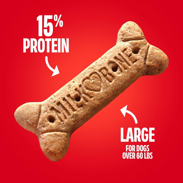 Milk-Bone Crunchy Large Dog Treats, 24 Oz. Box, Original Beef Flavor Large 24 Ounce (Pack of 1)