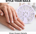 120Pcs/Pack Sliver Nail Art Decorations Mini Ocean Accessories Nail Art Rhinestones Silver Shell Conch Nail Charms Manicure Decor DIY Nail