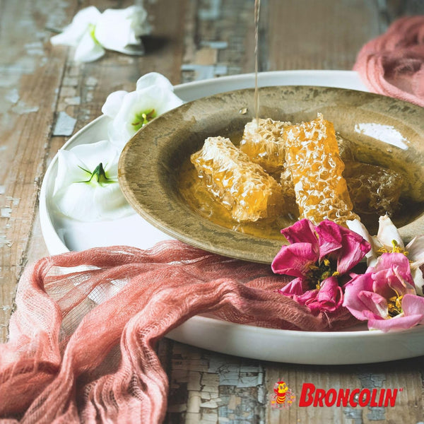 Broncolin Honey Syrup with Propolis, Syrup with Natural Plant Extracts to Refresh Your Throat, Natural Ingredients, Elderberry, Eucalyptus,